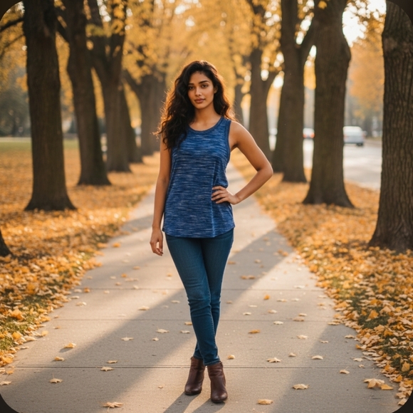 INC International Concepts Blue Fitted Tank Top Size Large - Picture 8 of 8